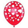 thumbnail image 1 of PMU Happy Valentine's Day Hearts Balloons 11in Premium Crystal Red with All-Over print white Hearts Pkg/100, 1 of 2