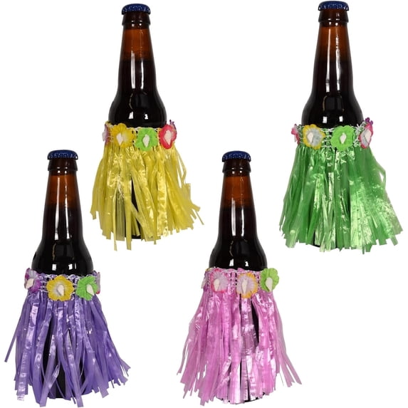 PMU Hawaiian Luau Assorted Drink Hula Skirts 3.5 Inch Party Decoration and Tableware Accessory (4/pkg)Pkg/1