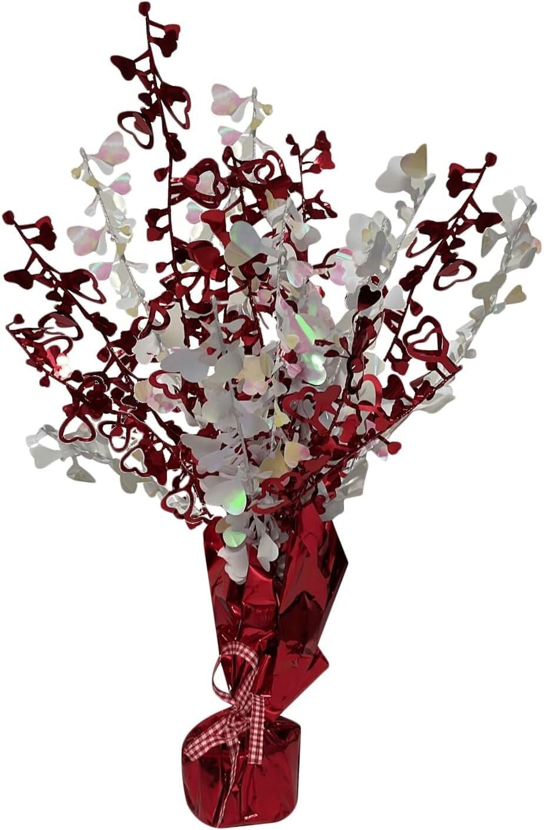 Red and White Heart Gleam 'N Burst Valentine's Day Centerpiece