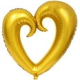 thumbnail image 1 of PMU Heart Shaped 24 Inch Open Center Mylar Balloon, Gold Pkg/25, 1 of 7