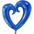 thumbnail image 1 of PMU Heart Shaped 24 Inch Open Center Mylar Balloon, Royal Blue Pkg/1, 1 of 7