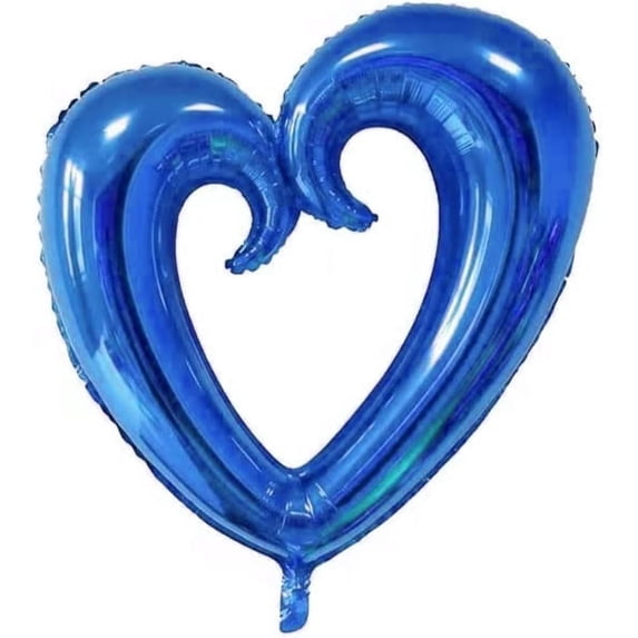 PMU Heart Shaped 24 Inch Open Center Mylar Balloon, Royal Blue Pkg/1