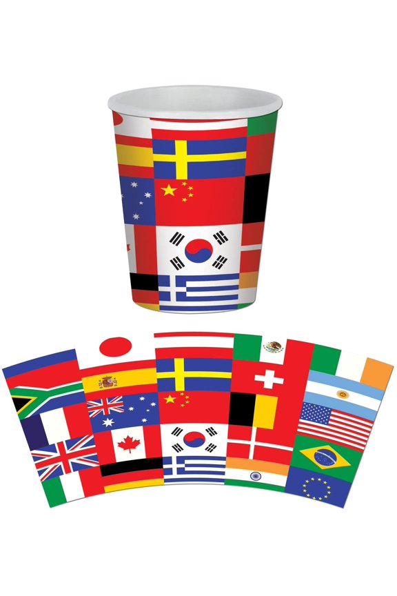 International Flag Cup 8 cups 9 oz Pkg/1