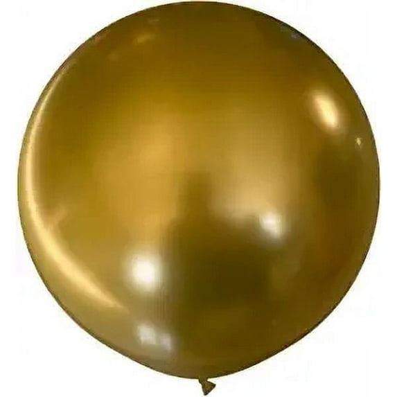 PMU Jumbo Latex Balloons 36 Inch Chrome Gold (4/pkg) Pkg/1