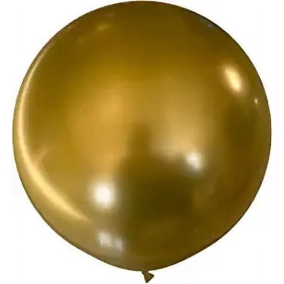 PMU Jumbo Latex Balloons 36 Inch Chrome Gold (6/pkg) Pkg/1