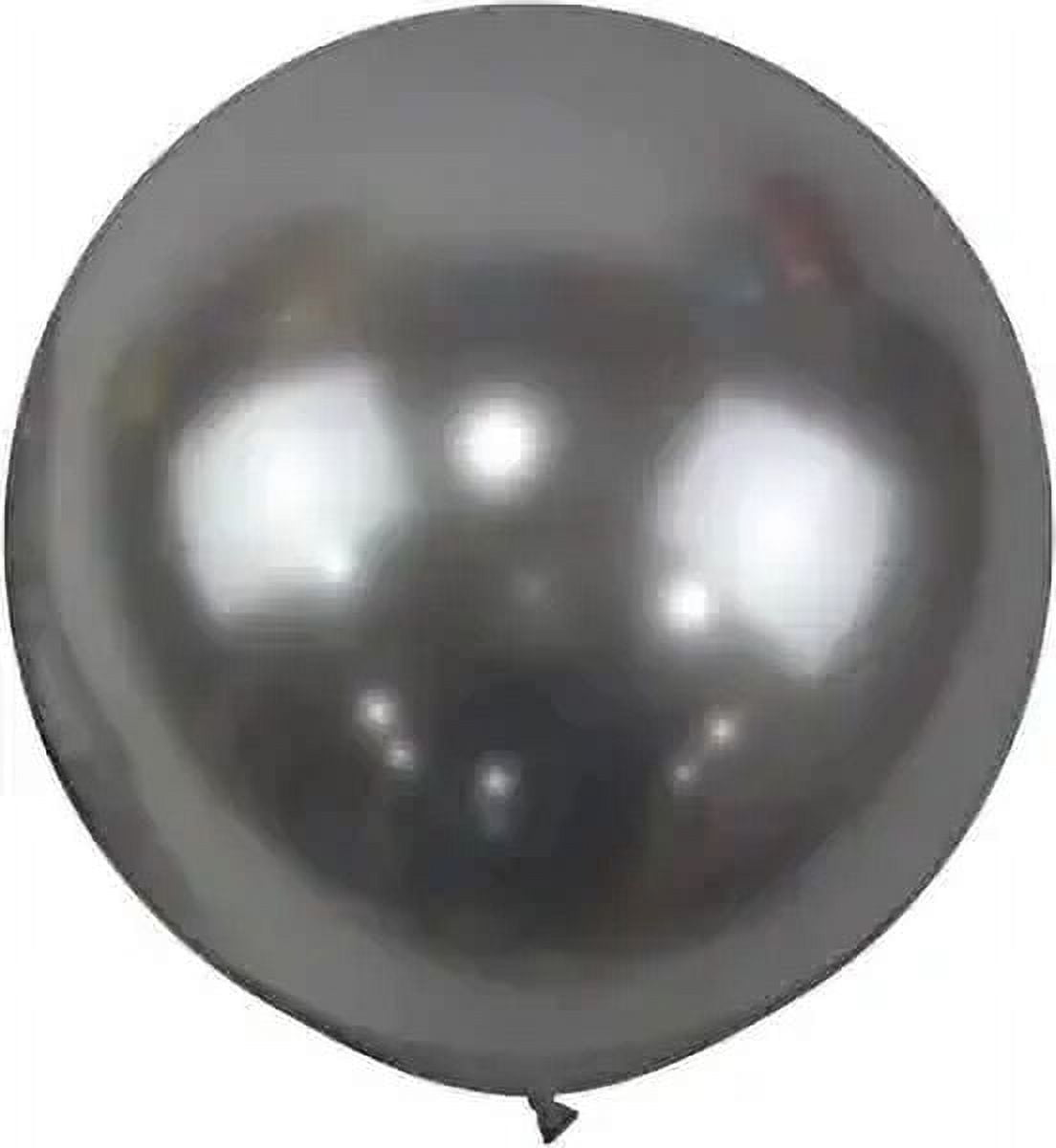 PMU Jumbo Latex Balloons 36 Inch Chrome Silver (12/pkg) Pkg/1