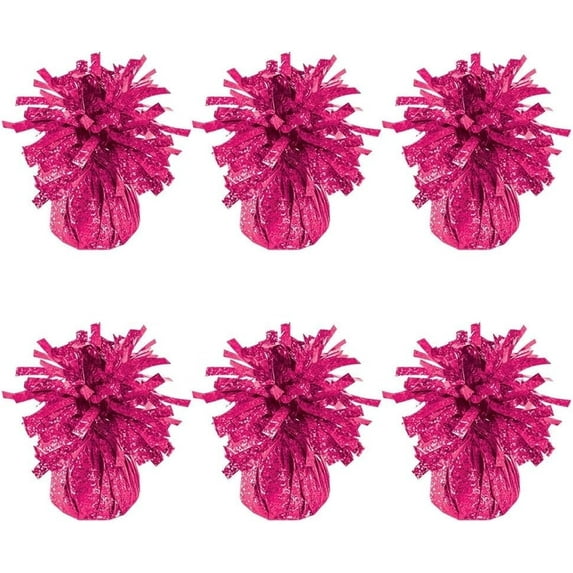 PMU Kisses Balloon Weights - Decorative Balloon Weight for Christmas, Thanksgiving, Birthday, Party Favors, Wedding & Baby Shower - 6oz. Hot Pink, Pkg/6