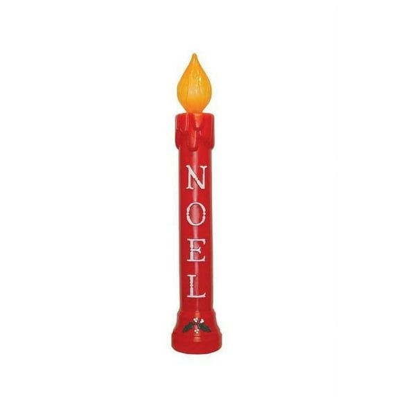 PMU Christmas Light-Up Noel Candle - Blow Mold Plastic Statue Illuminated with 6' Cord and Light - Perfect Décor for Home, Yard, Lawn, Indoor and Outdoor - 39 Inch, Noel Candle