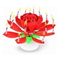 thumbnail image 1 of PMU Birthdays Lotus Flower Musical Birthday Candle Spinning Birthday Cake Decoration - Red, 1 of 5