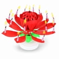 thumbnail image 1 of PMU 3 pcs Birthdays Lotus Flower Musical Birthday Candle Spinning Birthday Cake Decoration - Red, 1 of 5