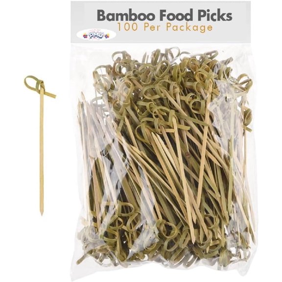 PMU Luau Bamboo Food Picks 4 Inch Party Decoration and Tableware Accessory (100/Pkg) Pkg/1