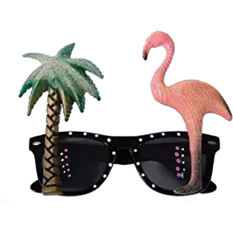 Flamingo Palm Tree Glasses Costume Accesory