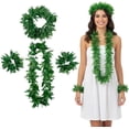thumbnail image 1 of PMU Luau Tropical Fern Leaf Lei 48 Sets (192pcs) Green Wearable (Head, 2 Wrists and Necklace) Party Costume, 1 of 8