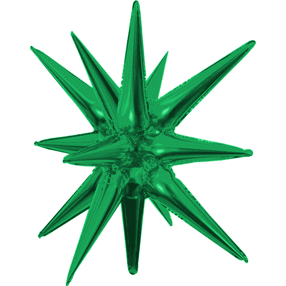 PMU Magic Shiny Starburst 22 Inch Mylar Foil Balloon - Emerald Green - Party Decoration Accesory (1/Pkg) Pkg/1