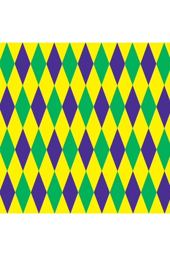 Mardi Gras Decorations Mardi Gras Harlequin 4ft x 30ft Backdrop Party Accessory Pkg/1