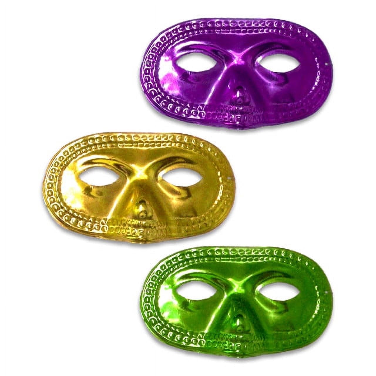 PMU, Mardi Gras Metallic Half Masks, 6 Pkg, Assorted Colors - Walmart.com