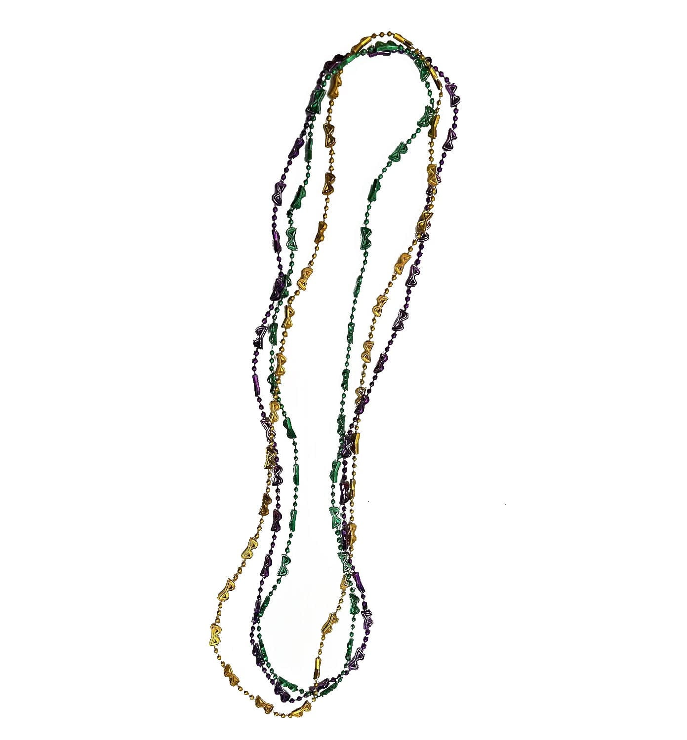 PMU Mardi Gras Mini Mask Beads Green, Gold & Purple 3-pc Assortment (12x6) 72 pc
