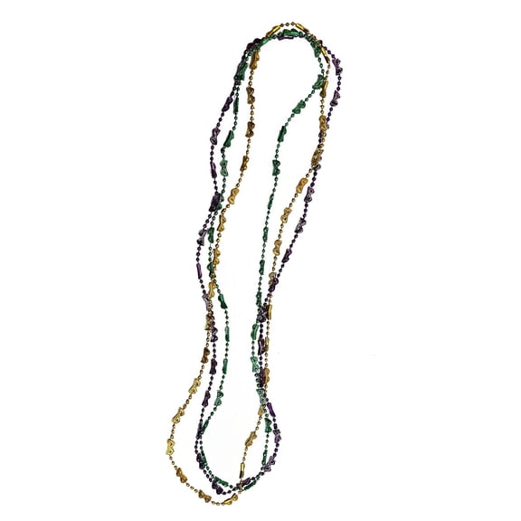 PMU Mardi Gras Mini Mask Beads Green, Gold & Purple 3-pc Assortment (2x6) 12 pc