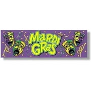 PMU Mardi Gras Sign Banner 60in x 21in Party Accessory Indoor/Outdoor Decoration (1/pkg) Pkg/1