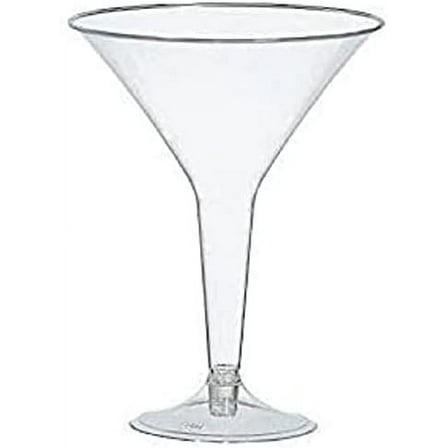 PMU Martini Glasses - Disposable Plastic Drinking Glasses - Reusable Martini Cups Drinkware - Perfect for Cocktail, Whiskey, Margarita - Glassware for Home Bar & Parties - Clear, Pkg/1