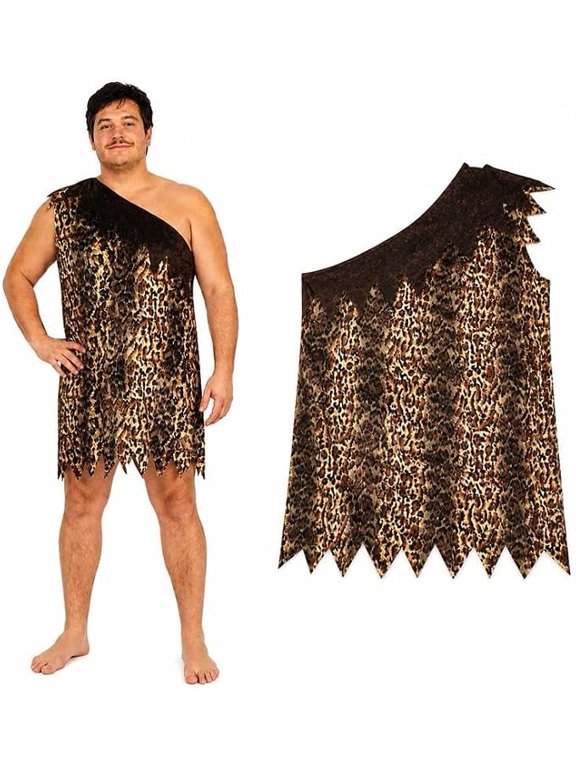 Men's Halloween Caveman Costume, Stone Age Tunic, Adult XL, Fits Up to 48 Inch Chest