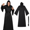thumbnail image 1 of PMU Men's Halloween Horror Costume, Hooded Robe with Sash Belt, One Size Fits Most Adults, 1 of 1