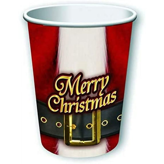 PMU Merry Christmas Santa Belt Dessert Cups 9oz (8/Pkg) Pkg/1