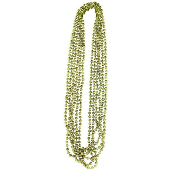 PMU Metallic Beads, Carnival Party, Beads Necklace, Mardi Gras, Party Favor Necklaces Lime Green 72 pcs