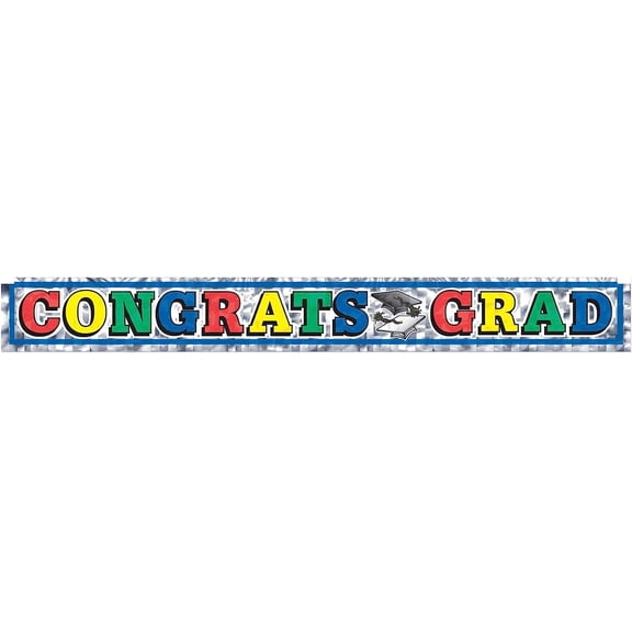 PMU Metallic Congrats Grad Fringe Banner Party Accessory Pkg/1