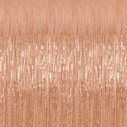 PMU Metallic Fringe Curtains (Rose Gold) 3ft x 8ft Pkg/1