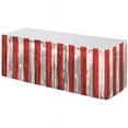 thumbnail image 1 of PMU Metallic Fringe Table Skirt (Red and White) 9 ft x 29 inches Pkg/6, 1 of 7