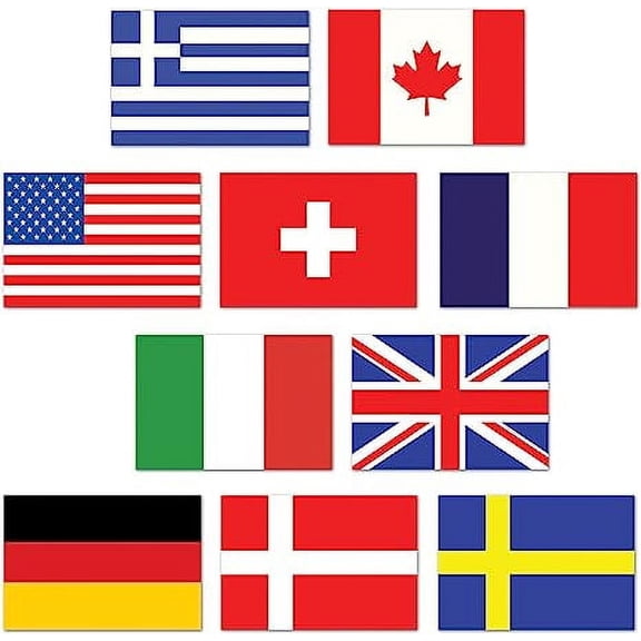 PMU Mini International Multicolor Flag Cutouts (10/Pkg) Pkg/1