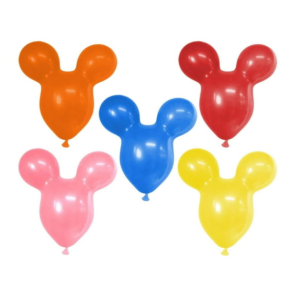 PMU Mouse Head Shaped Balloons 18 Inch PartyTex Premium Assorted Colors Latex with 12 pcs Mickey Balloon Weight Great for Mickey Mouse Theme Parties