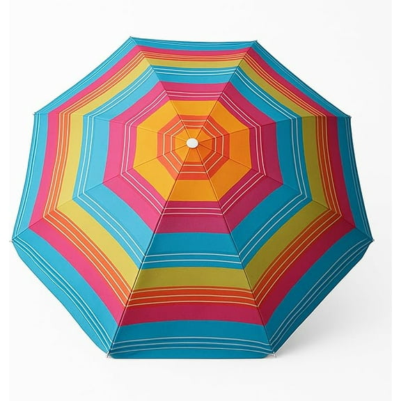 PMU Mulicolored Beach Umbrella Heavy Duty 160 Gram Polyester Pkg/1