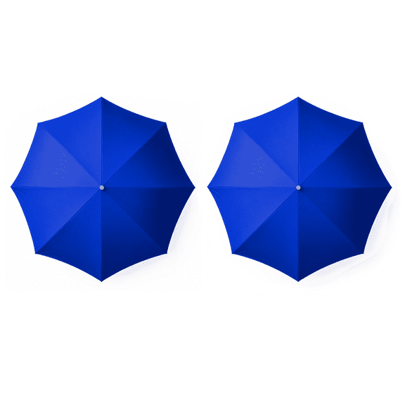 PMU 2pcs 6 ft Beach Umbrella, 72 in Beach Parasol, Solid Royal Blue