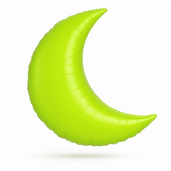 PMU Mylar Balloons 35 inch Crescent Moon Shaped Lime Green Mylar Balloon Pkg/1