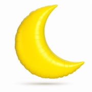 PMU Mylar Balloons 35 inch Crescent Moon Shaped Yellow Mylar Balloon Pkg/1