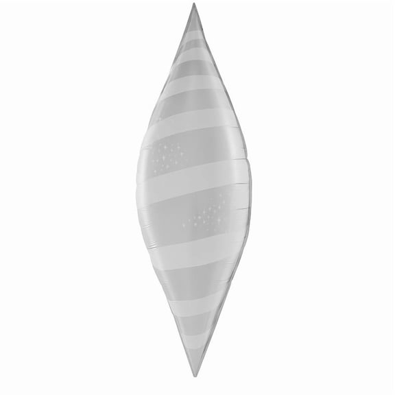 PMU Mylar Balloons 38 Inch Taper Shaped Silver Swirl Mylar Balloon Pkg/1