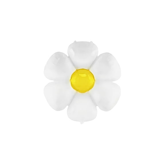 PMU Mylar White Daisy Flower Shaped 28 Inch Medium Mylar Balloon - Party Decorations for Birthday Wedding Baby Shower Party Decorations Supplies Pkg/1