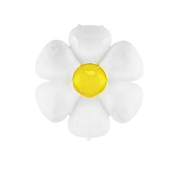 PMU Mylar White Daisy Flower Shaped 43 Inch Large Mylar Balloon - Party Decorations for Birthday Wedding Baby Shower Party Decorations Supplies Pkg/10