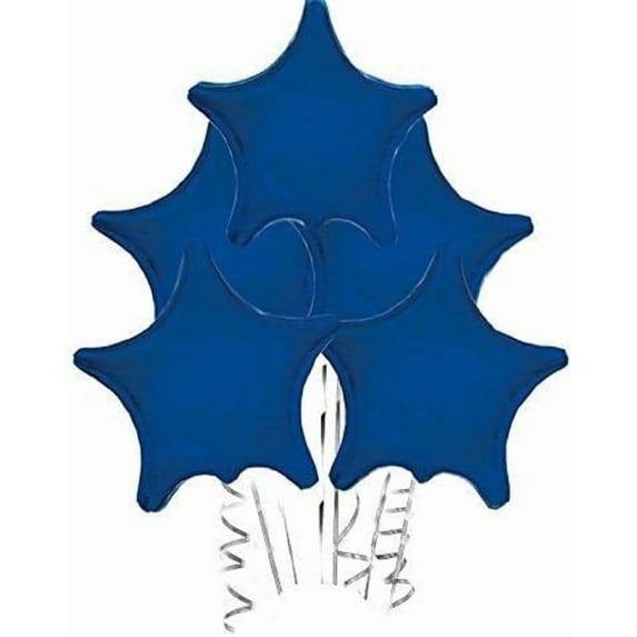 PMU Navy Blue Star Shaped 18 Inch Mylar Foil Balloon Birthday Party Wedding Baby Shower Decorations Pkg/5