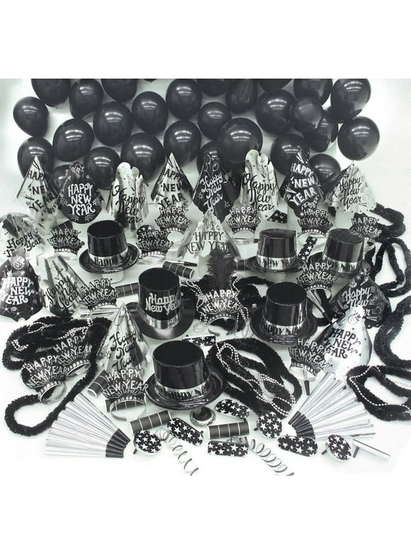 PMU New Year's Big Bonanza Silver and Black Party Assortment for 100 Pkg/1 (100 each)