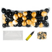PMU New Year's Eve Party Balloon Drop Kit (100 - 5in or 50 - 9in Balloons with Hand Pump) Black and Gold Assortment 2026 New Year Celebration Accessories (41377-00103-905152-72580) Pkg/1