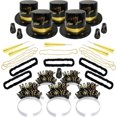 thumbnail image 1 of PMU New Year's Eve Party Supplies 2026 Gold Legend Illusion Party Kit Assortment for 25 persons - New Year's Eve Decorations Supplies, Outfits for Adults, Men and Women (25/psn) Pkg/1, 1 of 7