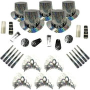 PMU New Year's Eve Party Supplies 2026 Sterling Party Kit Assortment for 50 persons - New Year's Eve Decorations Supplies, Outfits for Adults, Men and Women (50/psn) Pkg/1