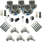 PMU New Year's Eve Party Supplies 2025 Sterling Party Kit Assortment for 50 persons - New Year's Eve Decorations Supplies, Outfits for Adults, Men and Women (50/psn) Pkg/1