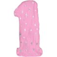 thumbnail image 1 of PMU Number One Shape 38 Inch Metallic Pink Sparkle Mylar Balloon Pkg/1, 1 of 1