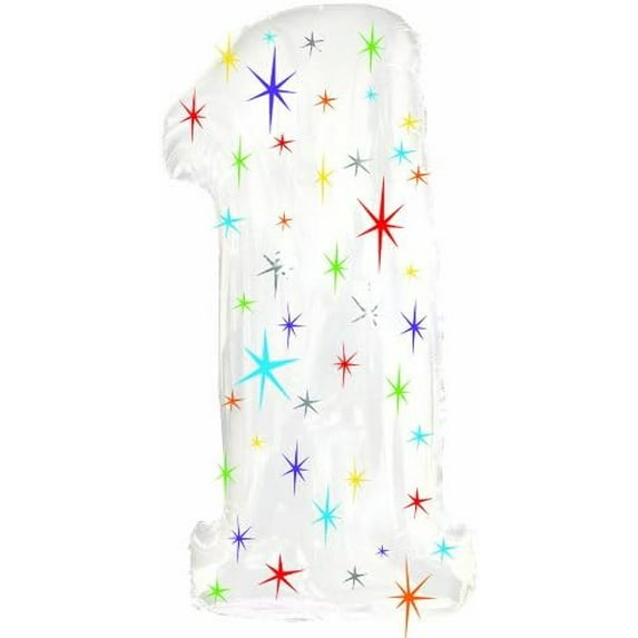 PMU Number One Shape 46 Inch Multi-Colored Sparkles Mylar Balloon Pkg/1