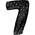 thumbnail image 1 of PMU Number Seven "7" Shape 38 Inch Black with Silver Sparkles Mylar Balloon Pkg/1, 1 of 1