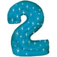 thumbnail image 1 of PMU Number Two Shape 38 Inch Metallic Blue Sparkles Mylar Balloon Pkg/1, 1 of 1